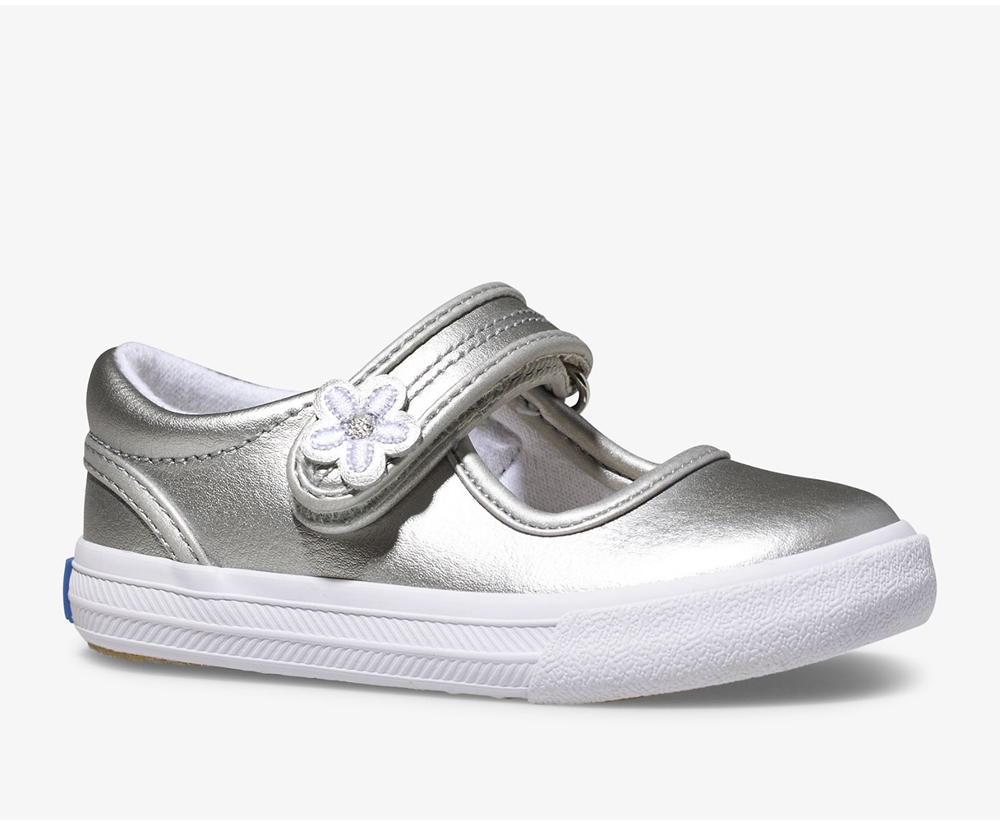 Slip Ons Keds Niña Plateados - Ella Mary Jane - 2571-MBADL